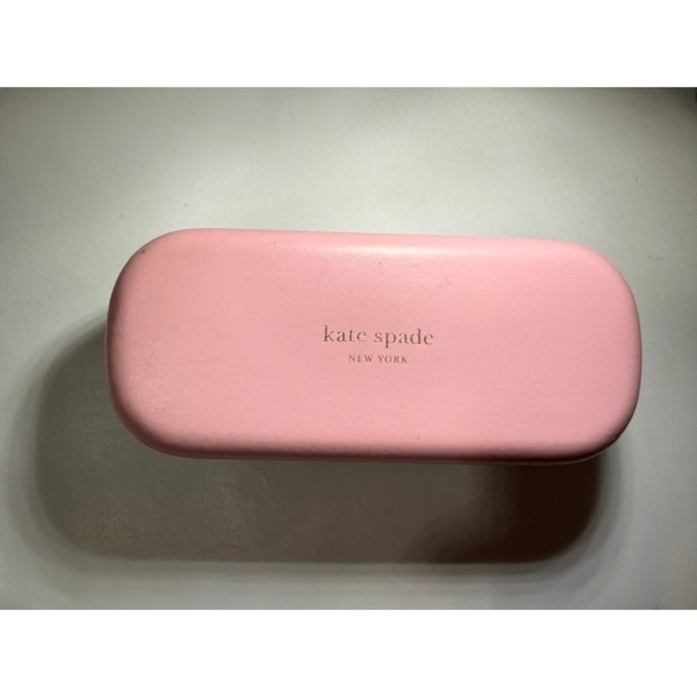 Kate Spade New York Pink and Green Hard Shell Eyewear Case with Cleaning Cloth